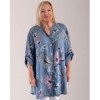 My Italy Blue Floral Button Front Blouse