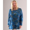 My Italy Blue Round Neck Floral Top