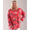 My Italy Coral Round Neck Floral Top