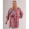 My Italy Pink Floral Button Front Blouse