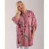 My Italy Pink Floral Button Front Blouse