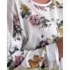 My Italy White Round Neck Floral Top