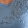 Text Blue Leaf Collage T-Shirt