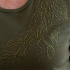 Text Khaki Leaf Collage T-Shirt