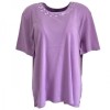 Text Lilac Plus Size Satin Neckline T-Shirt