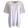 Text Navy Plus Size Satin Neckline T-Shirt