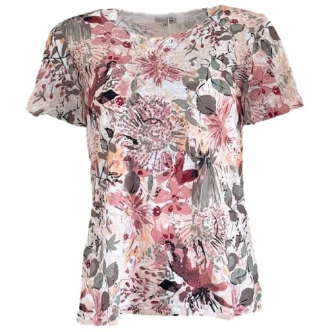 Forever One Peach Floral Pattern-T-Shirt