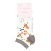 Miss Sparrow Bamboo Pheasants and Flowers Trainer Socks Duck Egg