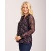 Mudflower Black Lurex Floral Printed Blouse