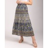 Mudflower Blue Long Floral Skirt