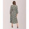 Mudflower Green Floral Tie Waist Dress