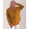 Mudflower Mustard Jumper with Necklace