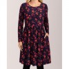 Mudflower Navy Ditsy Floral Soft Touch Dress