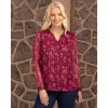 Mudflower Plum Lurex Floral Printed Blouse