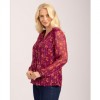 Mudflower Plum Lurex Floral Printed Blouse