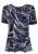 Saloos Navy Abstract Design Top