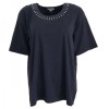 Text Cerise Plus Size Diamante Detail T-Shirt