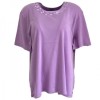 Text Lilac Plus Size Satin Neckline T-Shirt