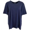 Text Navy Plus Size Satin Neckline T-Shirt