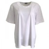 Text Peach Plus Size Satin Neckline T-Shirt