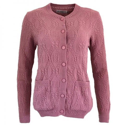 Beaumonde Dusky Pink Cable Knitted Cardigan