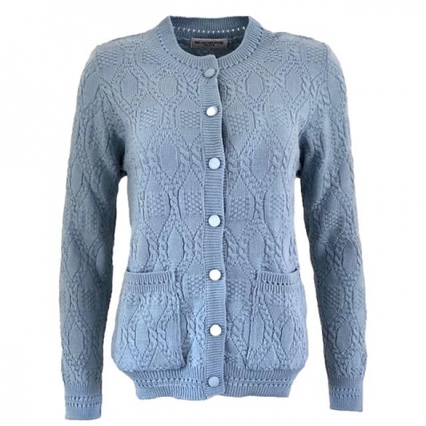 Beaumonde Pale Blue Cable Knitted Cardigan