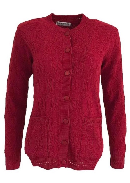 Beaumonde Red Cable Knitted Cardigan