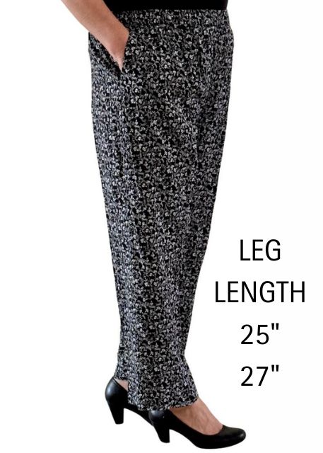 Emma Black and White Floral Trousers