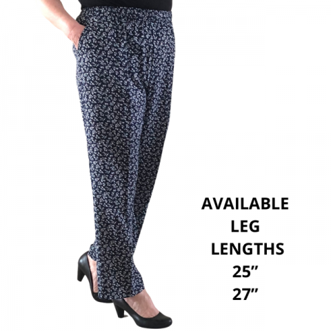 Emma Navy and White Pattern Trousers