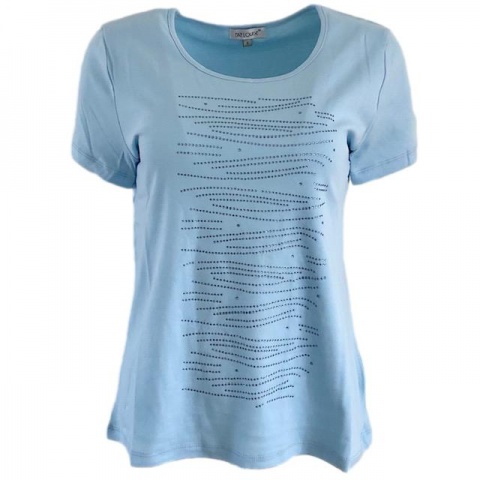 Fay Louise Blue Diamante Front T-Shirt