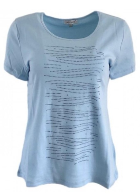 Fay Louise Blue Diamante Front T-Shirt
