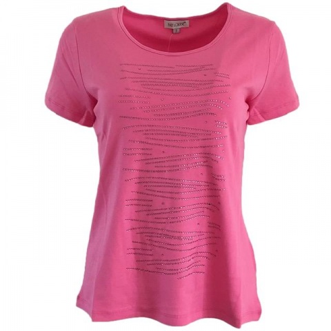 Fay Louise Pink Diamante Front T-Shirt