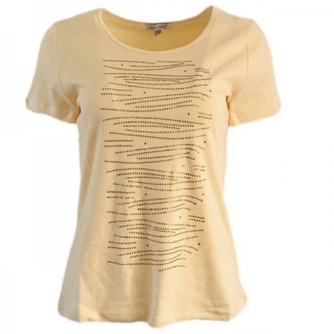 Fay Louise Yellow Diamante Front T-Shirt