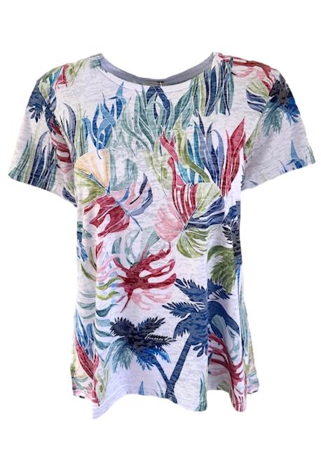 Forever Blue Leaf Print T-Shirt