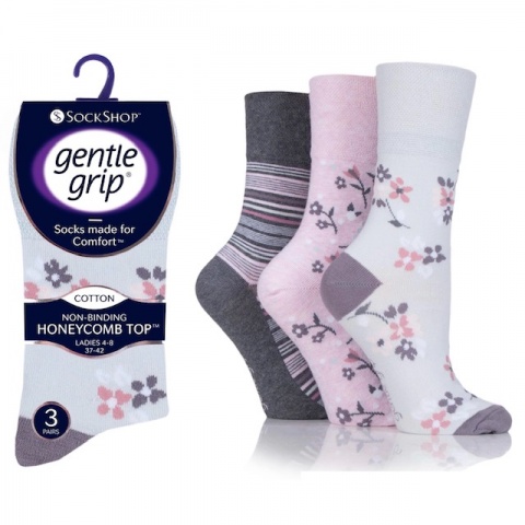 Gentle Grip Ladies Patterned Socks