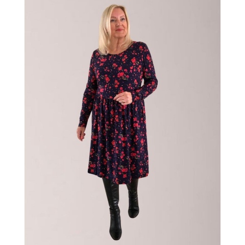 Mudflower Navy Ditsy Floral Soft Touch Dress