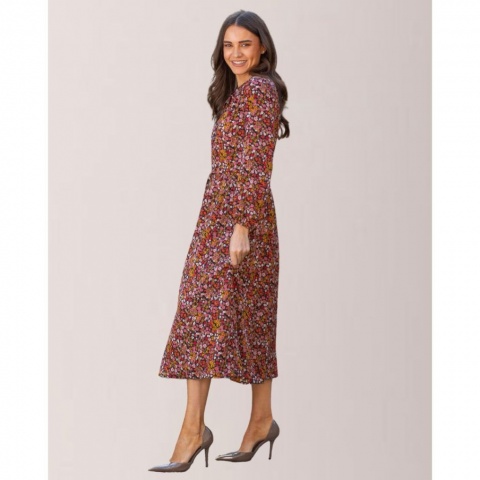 Mudflower Pink Floral Tie Waist Dress