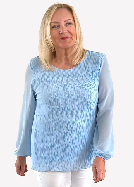 My Italy Blue Chiffon Blouse