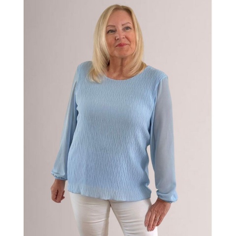 My Italy Blue Chiffon Blouse