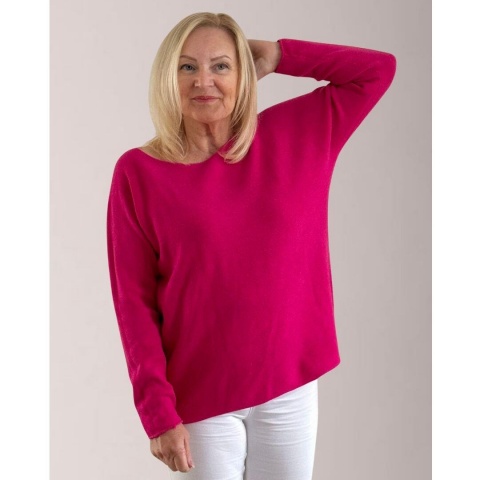 My Italy Fuchsia Round Neck Jumper