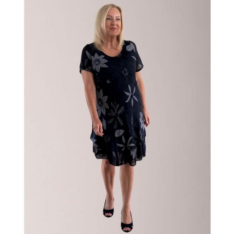 Nina Murati Italian Navy Floral Dress