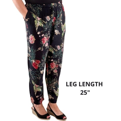 Pure and Natural Black Tropical Pattern Trousers