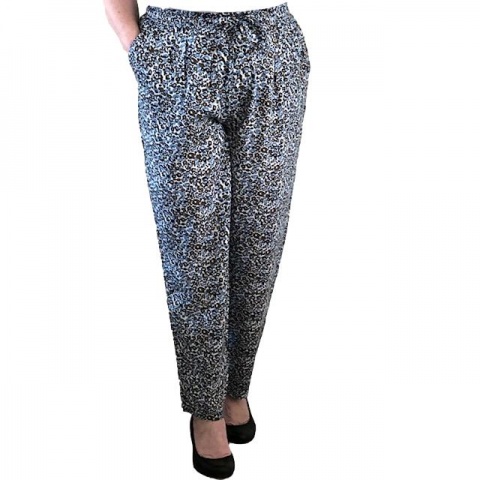 Pure and Natural Blue Floral Pattern Trousers