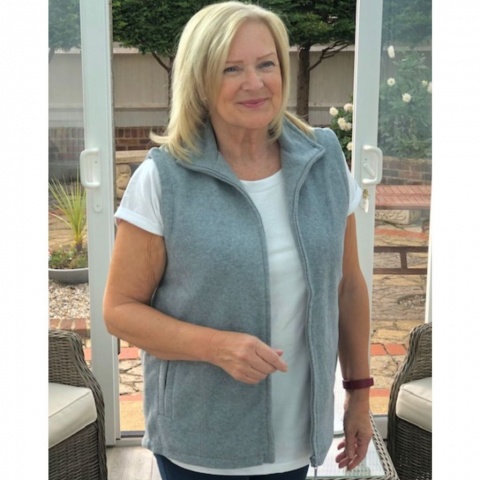 Pure and Natural Grey Fully Lined Fleece Gilet