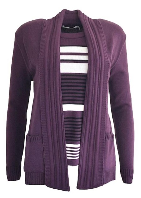 Pure and Natural Purple Mock Twinset