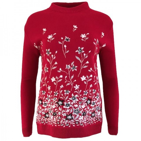 Pure and Natural Red Floral Jumper