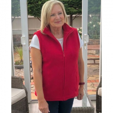 Pure and Natural Red Fully Lined Fleece Gilet