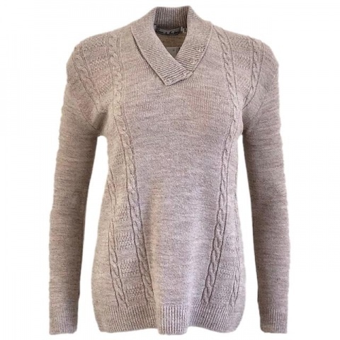 Pure and Natural Stone Four Button Jumper