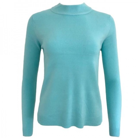 Pure and Natural Turquoise Turtle Neck Jumper