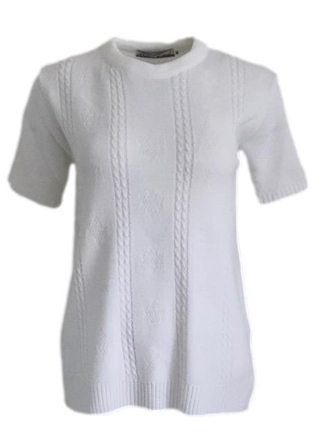 Pure and Natural White Short Sleeve Jumper